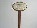 Emailschild oval, 10,5 x 7 cm, Strauchrosen mit Erdspieß 50cm